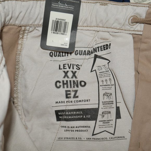Levis XX Chino EZ Taper Relaxed Fit Pants Mens Size L Vintage Khaki Tan Beige - Picture 13 of 15